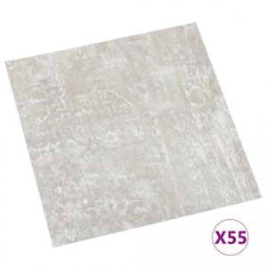 Plăci pardoseală autoadezive 55 buc. gri deschis PVC 5,11 m² - Img 2
