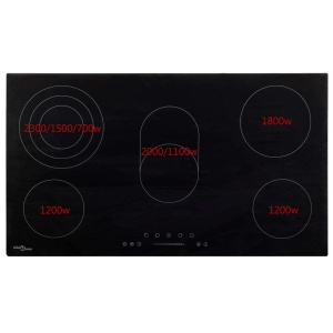 Plită ceramică cu 5 arzătoare, control tactil, 77 cm, 8500 W - Img 4