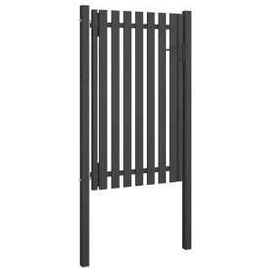 Poartă de gard grădină, antracit, 1 x 2 m, oțel - Img 2