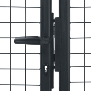 Poartă de grădină din plasă, gri, 400 x 125 cm, oțel galvanizat - Img 4