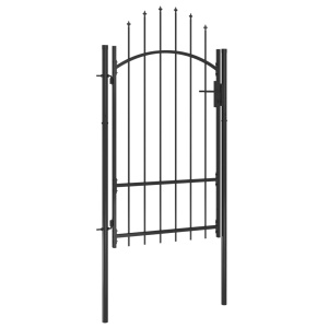 Poartă de grădină, negru, 1 x 2,2 m, oțel - Img 2