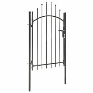 Poartă de grădină, negru, 1 x 2 m, oțel - Img 2