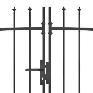 Poartă gard pentru grădină cu vârf suliță, negru 5 x 2,45 m - Img 4