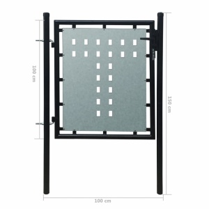 Poartă neagră pentru gard 100 x 150 cm - Img 5