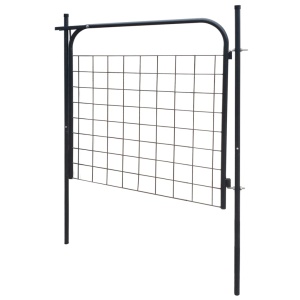 Poartă pentru gard de de gradină 100 x 100 cm antracit - Img 2