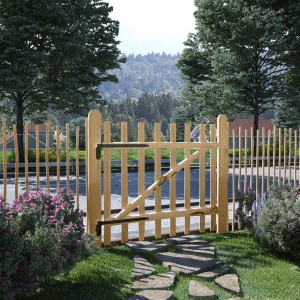 Poartă simplă de gard, lemn de alun 100x90 cm