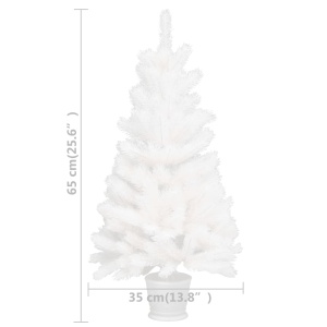 Pom de Crăciun artificial, ace cu aspect natural, alb, 65 cm - Img 5