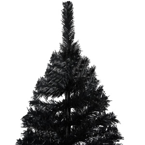 Pom de Crăciun artificial cu suport, negru, 210 cm, PVC - Img 2