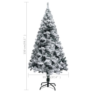 Pom de Crăciun artificial cu zăpadă, verde, 150 cm, PVC - Img 5