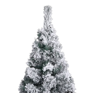 Pom de Crăciun artificial, subțire, cu zăpadă, verde 210 cm PVC - Img 3