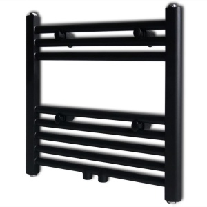 Radiator port-prosop incălzire centrală baie, drept, 480x480 mm, negru