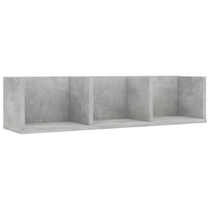 Raft de perete CD-uri, gri beton, 75 x 18 x 18 cm, PAL - Img 2