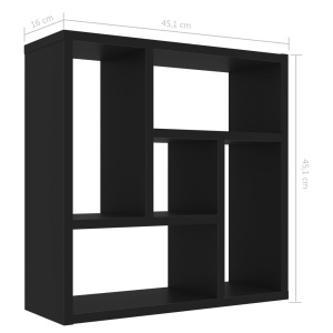 Raft de perete, negru, 45,1 x 16 x 45,1 cm, PAL - Img 5