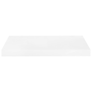 Raft de perete suspendat, alb extralucios, 50x23x3,8 cm, MDF - Img 4