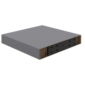 Raft de perete suspendat, gri, 23x23,5x3,8 cm, MDF - Img 5