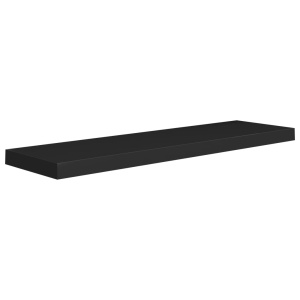 Raft de perete suspendat, negru, 90x23,5x3,8 cm, MDF - Img 2