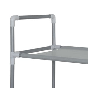 Raft incălțăminte 10 etajere, metal și textil nețesut, argintiu - Img 4