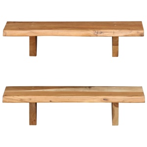 Rafturi de perete, 2 buc., 60x20x16 cm, lemn masiv de acacia - Img 2