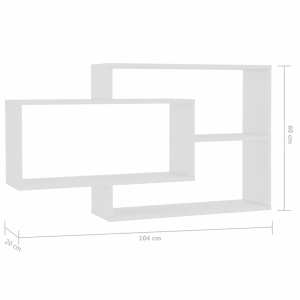 Rafturi de perete, alb, 104 x 20 x 60 cm, PAL - Img 5