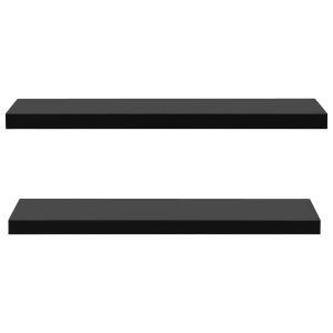 Rafturi de perete suspendate, 2 buc., negru, 120 x 20 x 3,8 cm - Img 3