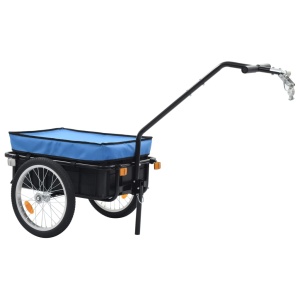 Remorcă de bicicletă/Căruț de mână, albastru, 155x61x83cm, oțel - Img 2