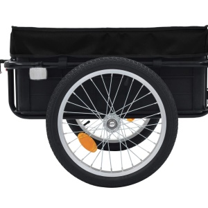 Remorcă de bicicletă/Căruț de mână, negru, 155x61x83 cm, oțel - Img 8