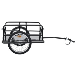 Remorcă de bicicletă, negru, 130 x 73 x 48,5 cm, oțel - Img 2
