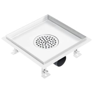 Rigolă de duș capac plat gresie 2-in-1 20x20 cm oțel inoxidabil - Img 8