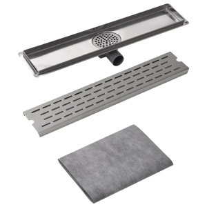 Rigolă duș liniară, model linie, oțel inoxidabil, 630 x 140 mm - Img 3