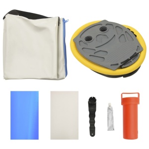 Saltea gimnastică gonflabilă cu pompă albastru 300x100x15cm PVC - Img 10