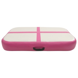 Saltea gimnastică gonflabilă cu pompă roz 60x100x10 cm PVC - Img 4