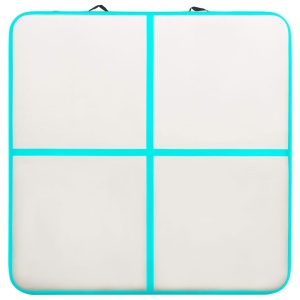 Saltea gimnastică gonflabilă cu pompă verde 200x200x10 cm PVC - Img 8