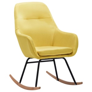 Scaun balansoar, galben muștar, material textil - Img 2