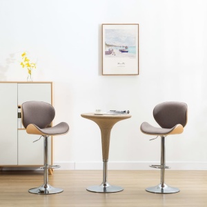 Scaun de bar, gri taupe, material textil