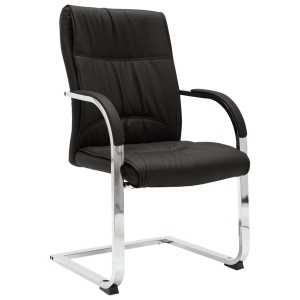 Scaun de birou tip consolă, negru, piele ecologică