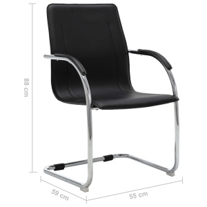 Scaun de birou tip consolă, negru, piele ecologică - Img 5