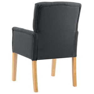 Scaun de bucătărie cu cotiere, gri, material textil - Img 7