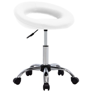 Scaun de lucru pivotant, alb, piele ecologică