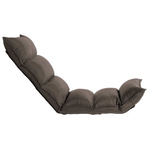 Scaun de podea pliabil, gri taupe, material textil - Img 3
