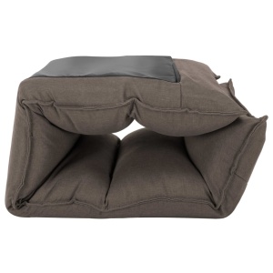Scaun de podea pliabil, gri taupe, material textil - Img 6