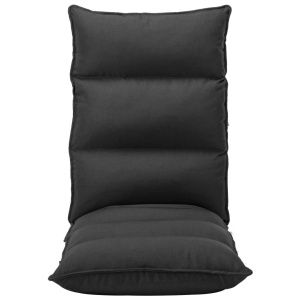 Scaun de podea pliabil, negru, material textil - Img 2