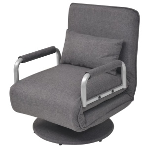 Scaun pivotant și canapea extensibilă, gri inchis, textil