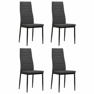 Scaune de bucătărie, 4 buc., gri inchis, material textil