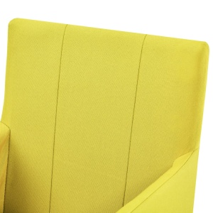 Scaune de bucătărie cu brațe, 2 buc., galben, material textil - Img 5
