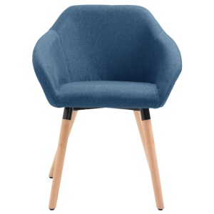 Scaune de sufragerie, 2 buc., albastru, material textil - Img 4