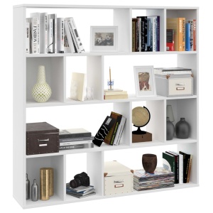 Separator cameră/Bibliotecă, alb, 110 x 24 x 110 cm, PAL - Img 4