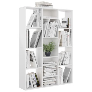 Separator cameră/Bibliotecă alb extralucios 100x24x140 cm PAL - Img 4