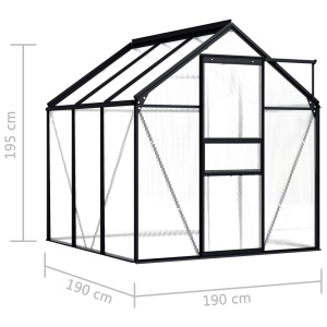 Seră, antracit, 3,61 m², aluminiu - Img 6