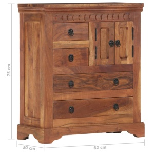 Servantă, 62 x 30 x 75 cm, lemn masiv de acacia - Img 11