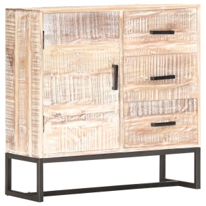 Servantă, alb, 73 x 30 x 75 cm, lemn masiv de acacia